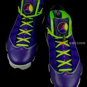 JORDAN, "6 Rings" Bel-Air Purple & Green Size 7